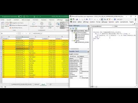 Excel 2016 : Comment supprimer ligne en doublons sur Excel VBA en moins de 3 min.