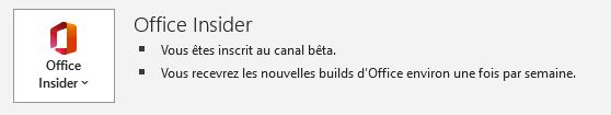 EXCEL : activer Office Insider