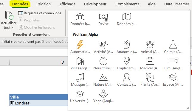 EXCEL : Comment exploiter les types de données dans onglet données